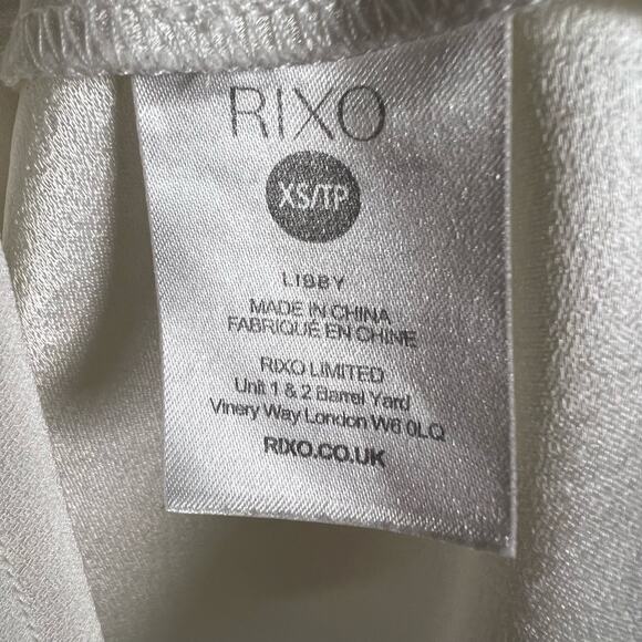 RIXO Bridal Libby Ivory Satin Bow Sleeveless Mini Dress Size XS - Picture 12 of 15